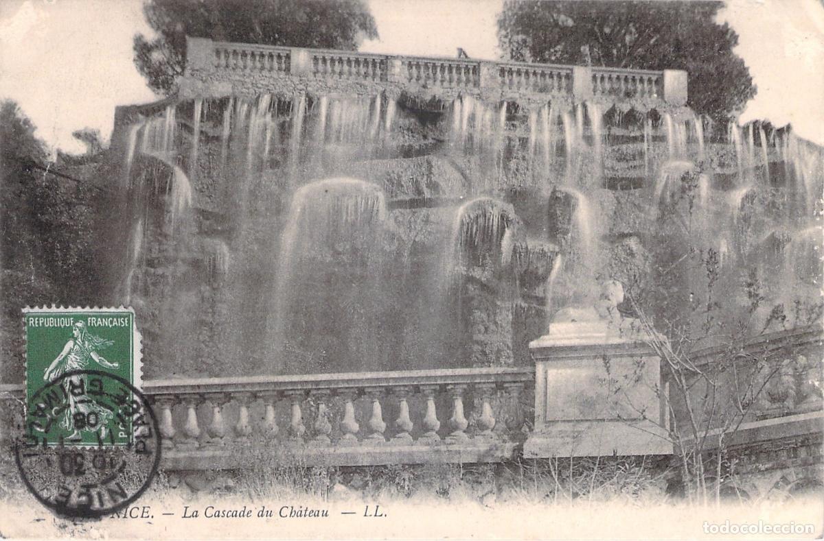 Postkarten: Postal de la Cascada del Castillo en Niza, Francia
