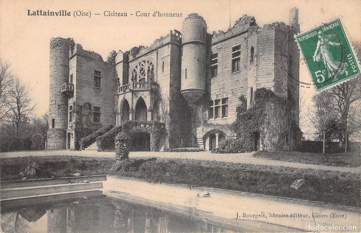 Cartoline: Postal del Castillo de Lattainville, Patio de Honor, Francia