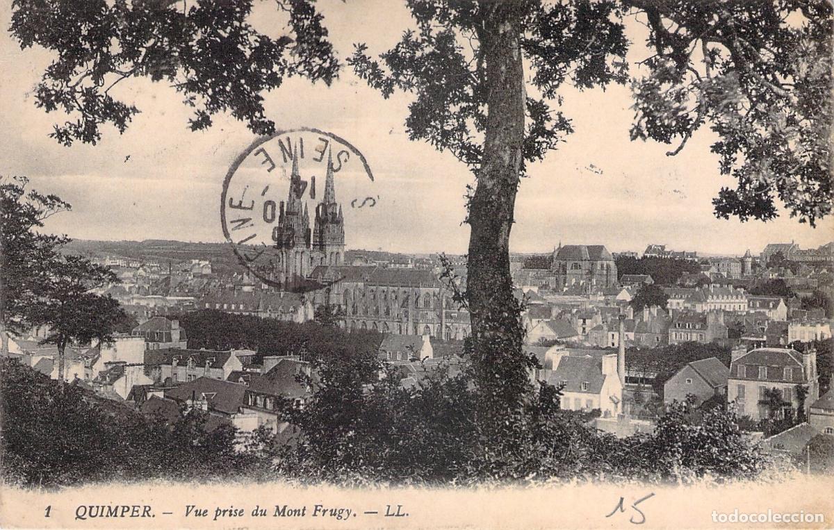 Cartoline: Postal de Quimper vista desde el Mont Frugy en Francia