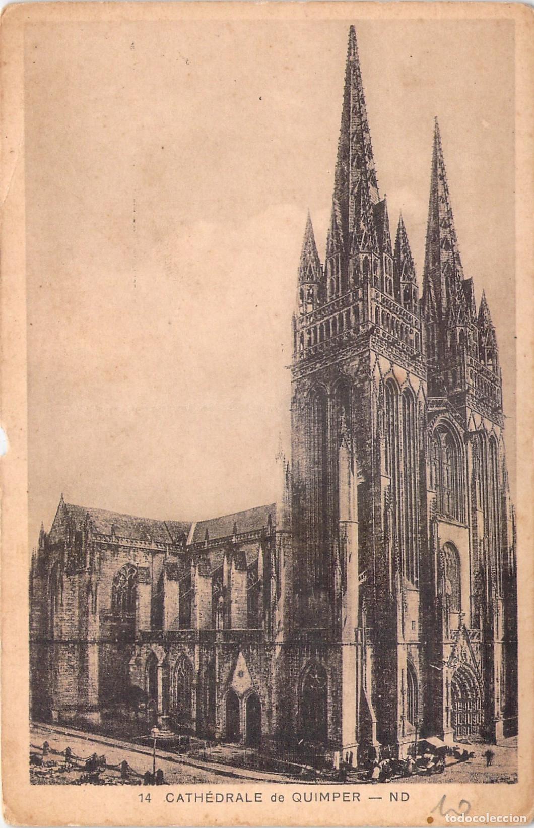 Cartoline: Postal de la Catedral de Quimper en Francia