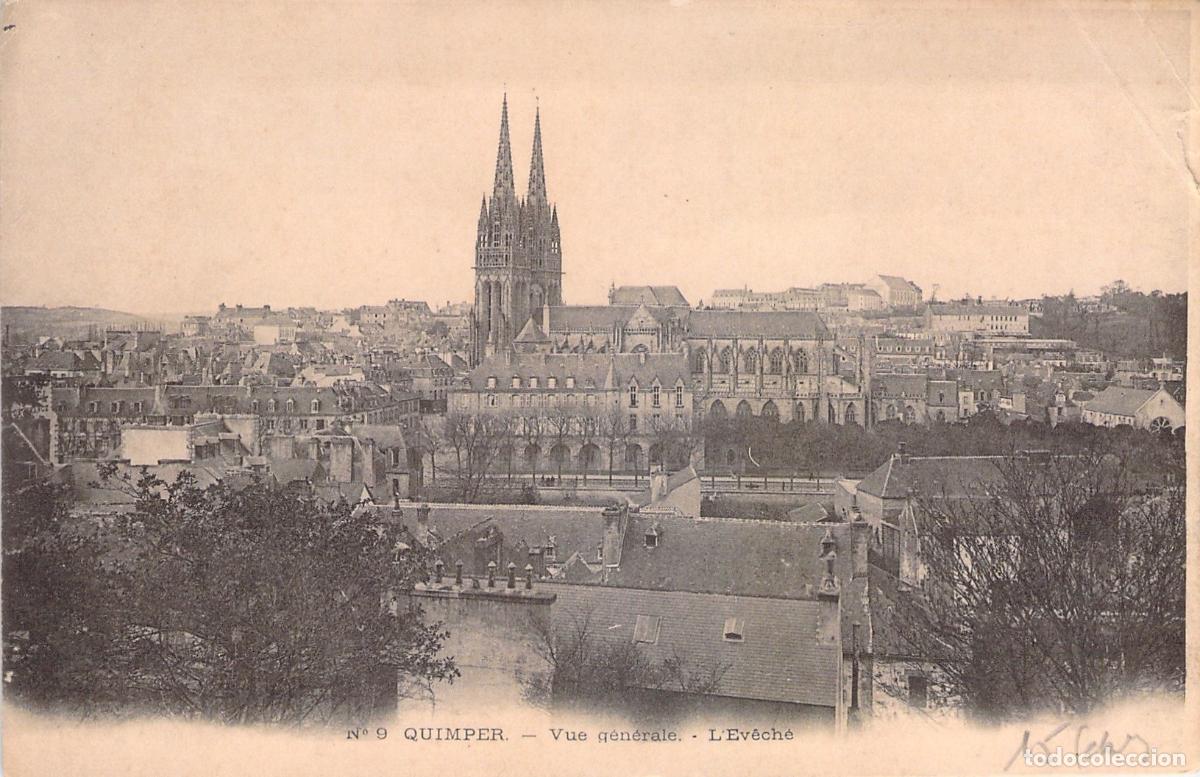 Cartoline: Postal de la vista panor&aacute;mica de Quimper con la Catedral