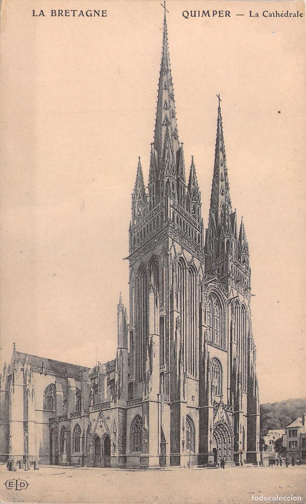 Cartoline: Postal de la Catedral de Quimper, Breta&ntilde;a
