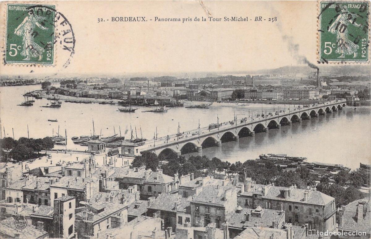 Cartoline: Postal de Burdeos panorama desde la Torre Saint-Michel