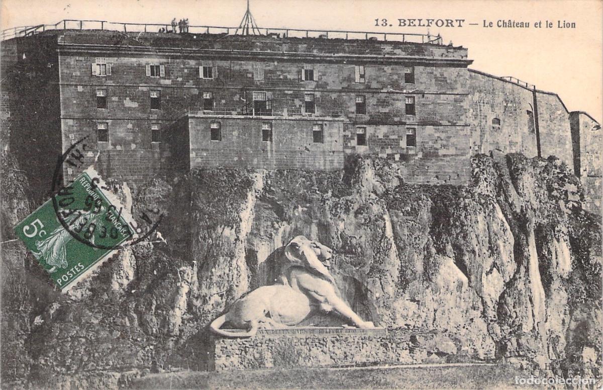 Postais: Postal de Belfort Francia: El Castillo y el Le&oacute;n