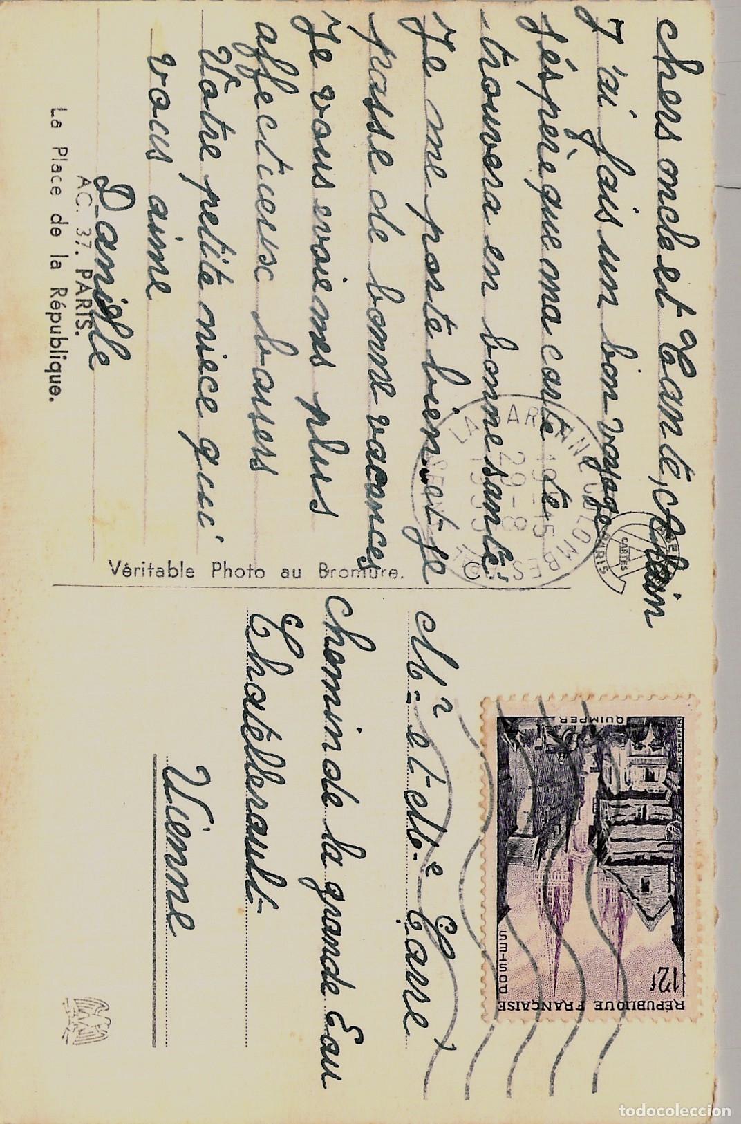 Postales: Postal de la Place de la R&eacute;publique en Par&iacute;s - Foto 2