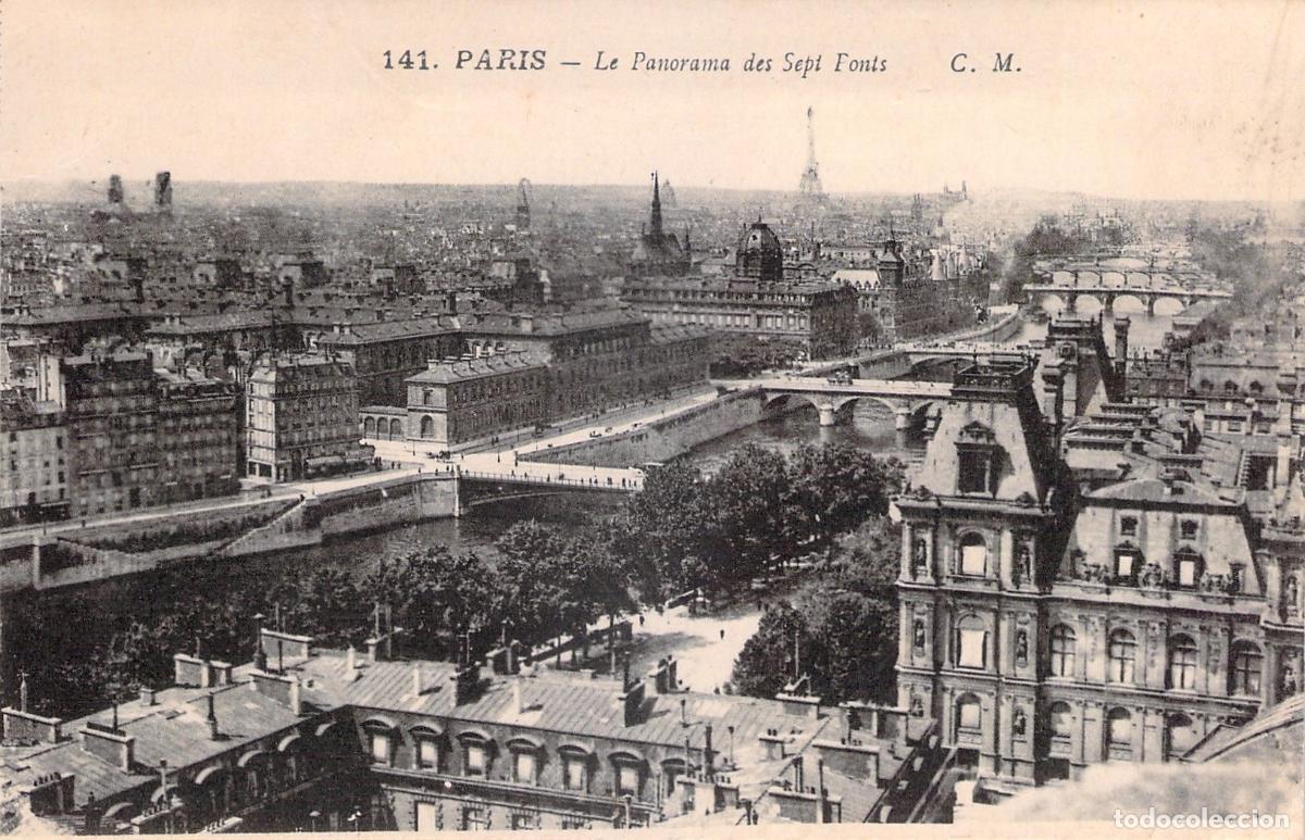 Postales: Postal de Paris: Vista panor&aacute;mica del Sena
