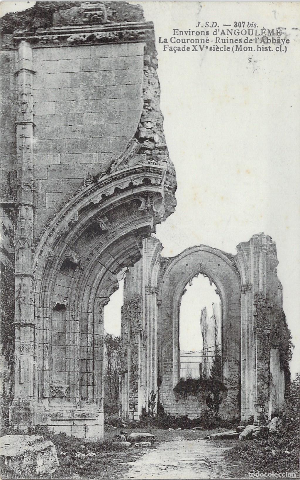 Postales: Postal de las ruinas de la Abad&iacute;a de La Couronne, Francia