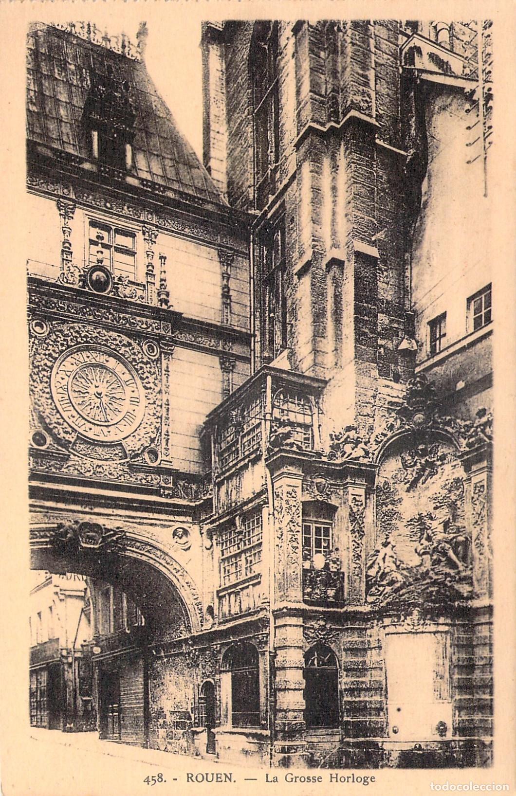 Postales: Postal de la Grosse Horloge en Rouen, Francia