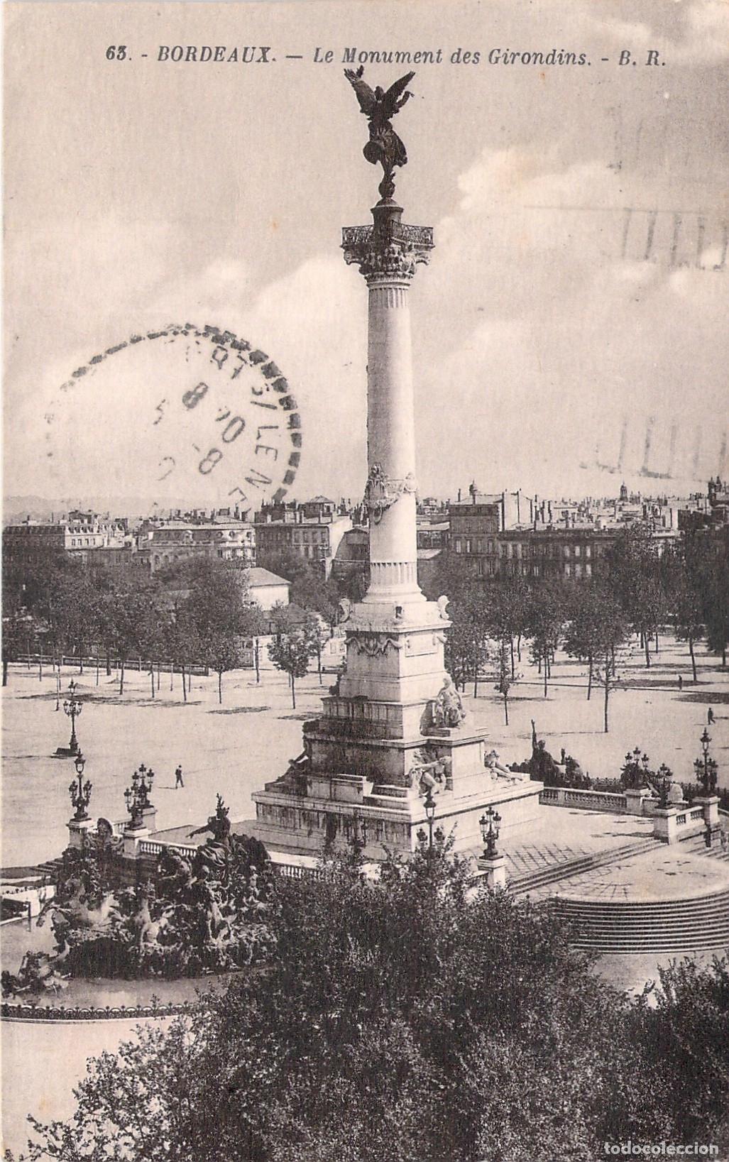 Postales: Postal de Bordeaux Monumento a los Girondinos