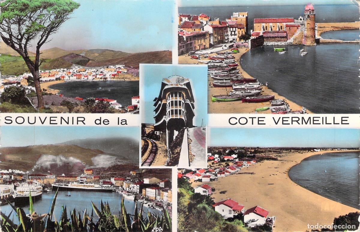 Postales: Postal de la Costa Bermeja en Francia, panor&aacute;mica costera