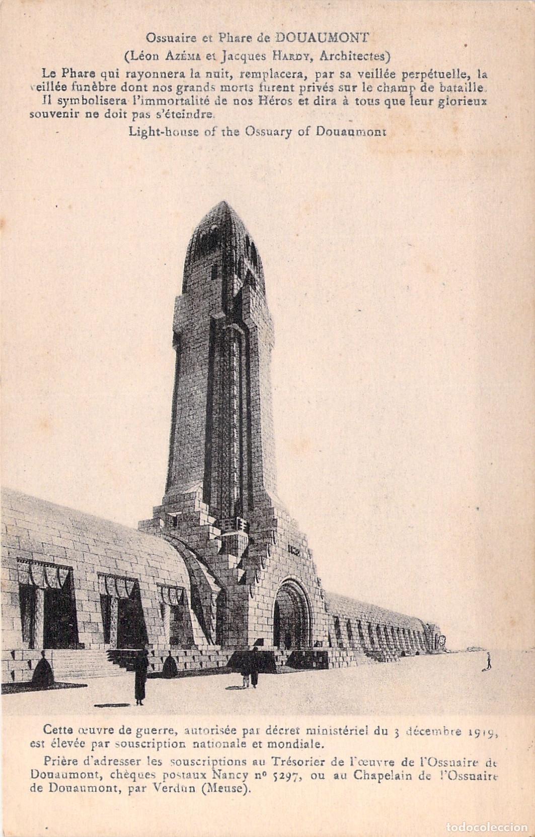 Postales: Postal del Osario y Faro de Douaumont en Francia