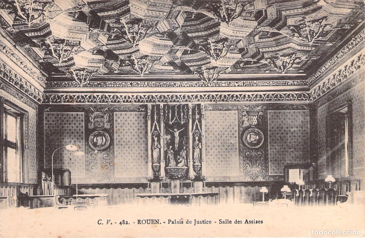 Postales: Postal de Rouen, Palais de Justice Sala de Assises