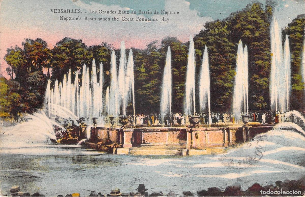 Postales: Postal de las Fuentes de Neptuno en el Palacio de Versalles