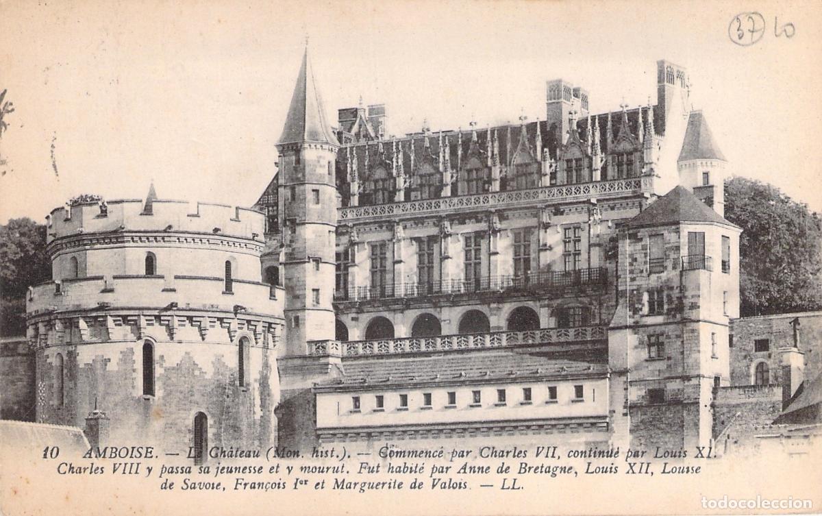 Postales: Postal del Castillo de Amboise, Francia