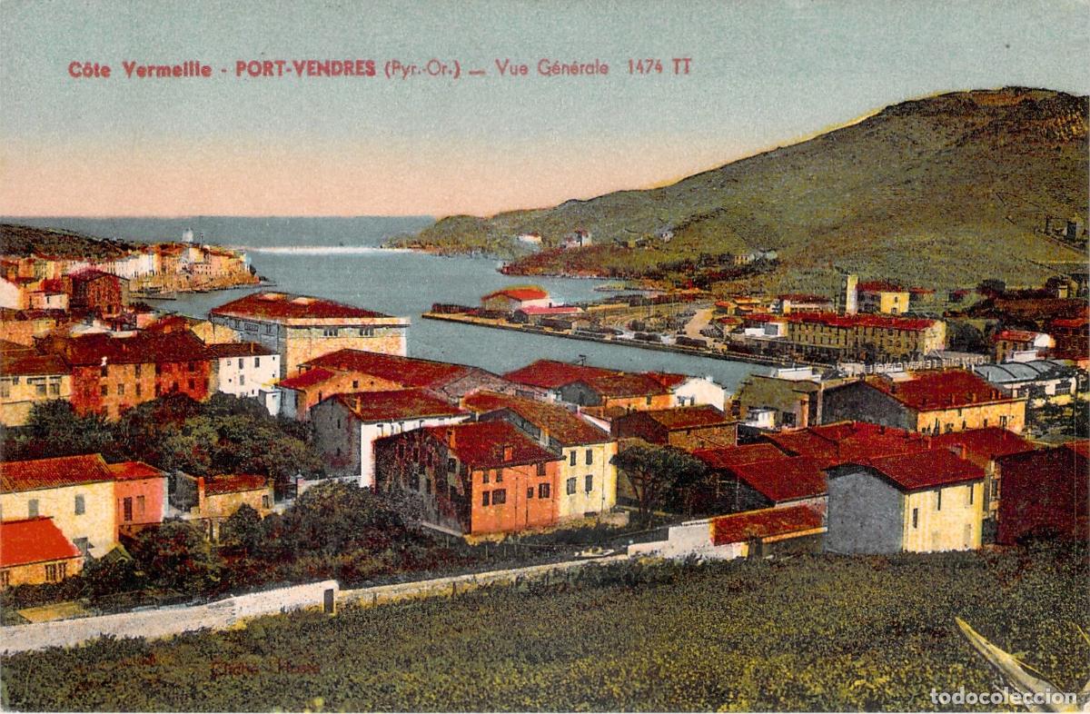 Cartoline: Postal de Port-Vendres, Francia, Vista General de la Costa Vermella