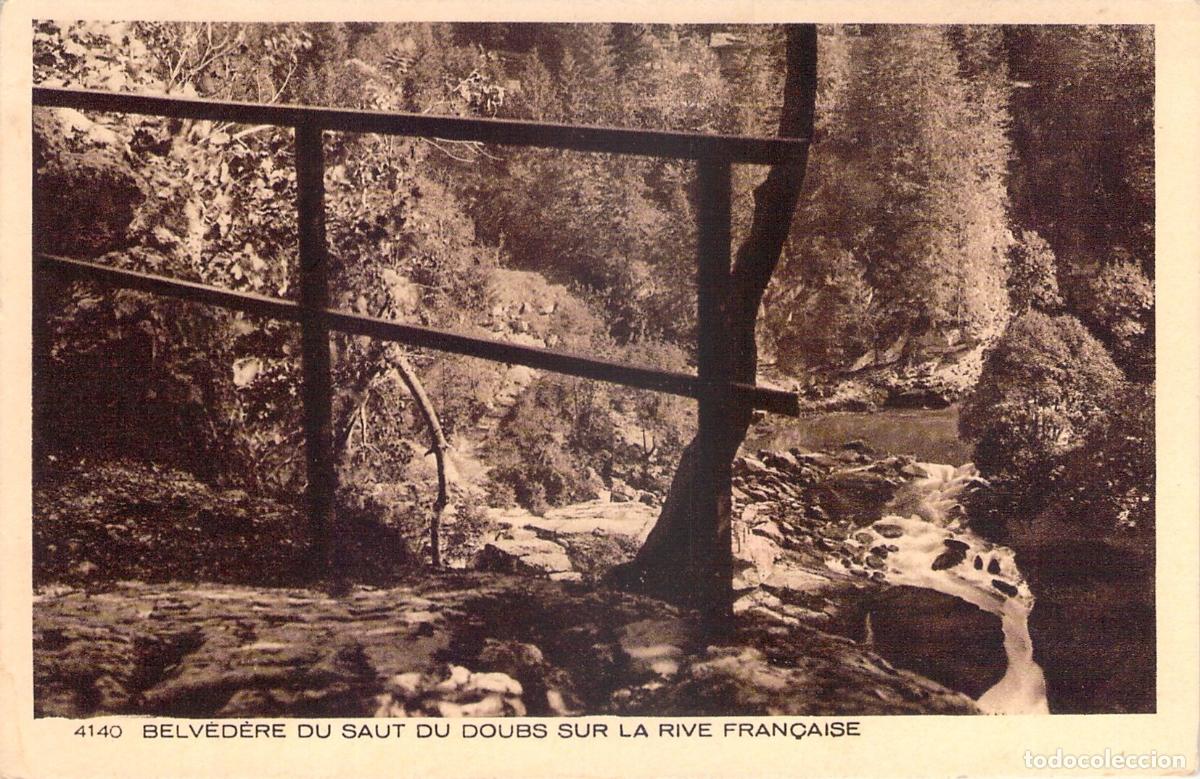 Cartoline: Postal del Salto del Doubs en el Jura franc&eacute;s