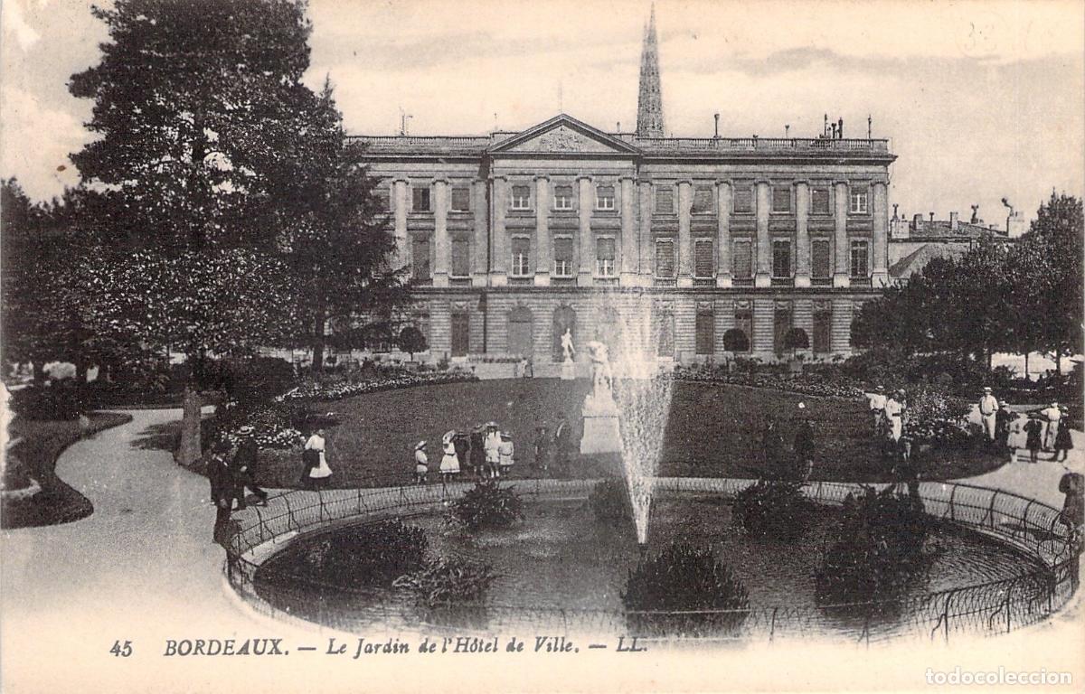 Cartoline: Postal de Bordeaux el Jard&iacute;n del Ayuntamiento de la Ciudad