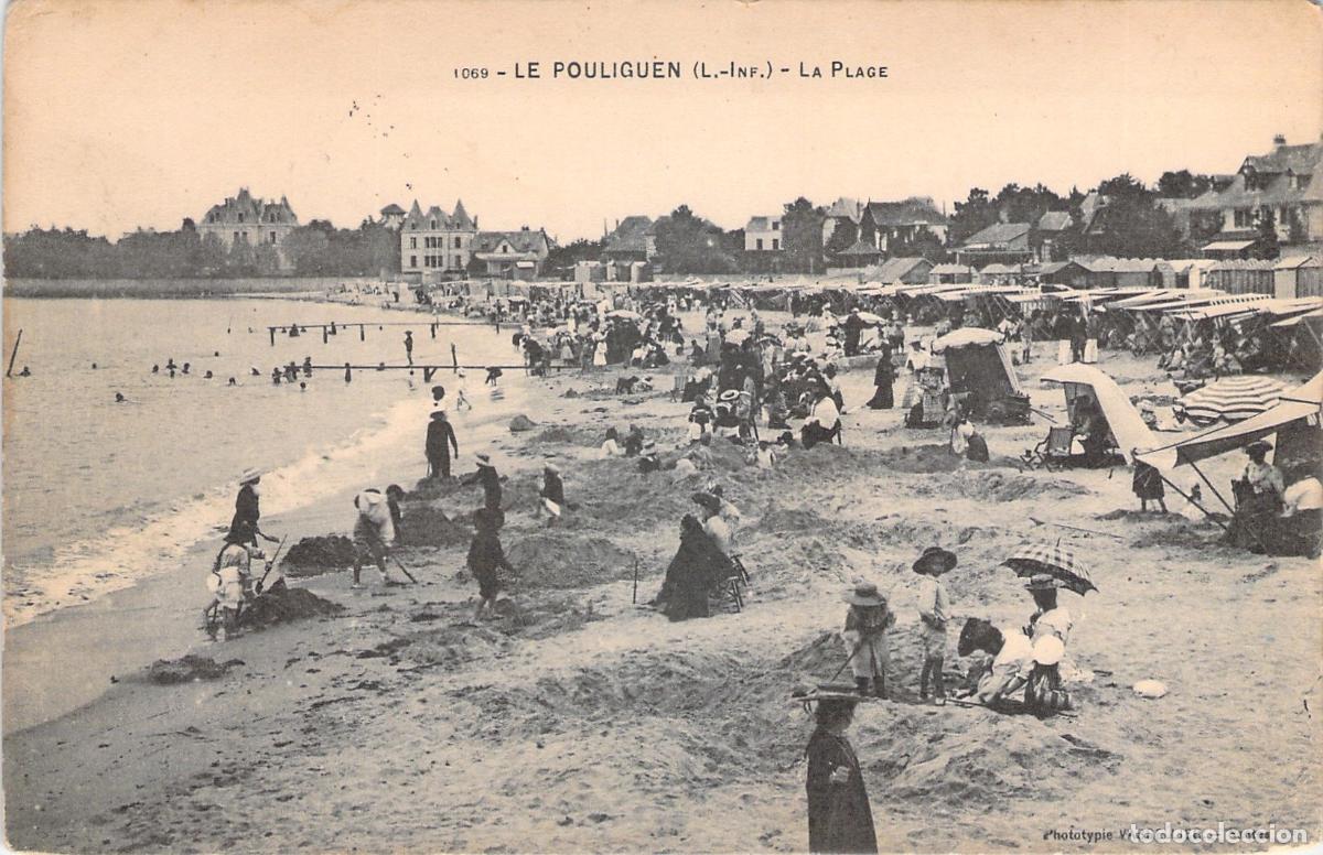 Cartoline: Postal de la playa de Le Pouliguen Francia
