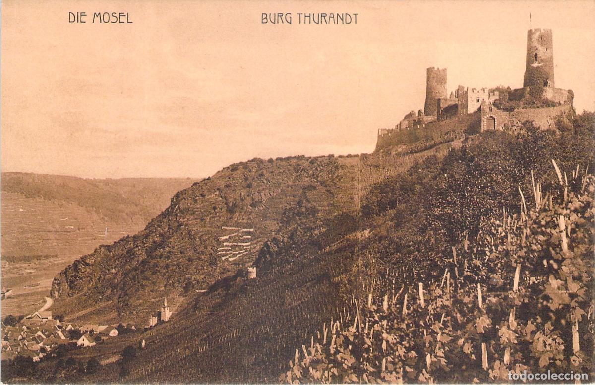 Cartoline: Postal de Burg Thurandt sobre el R&iacute;o Mosela