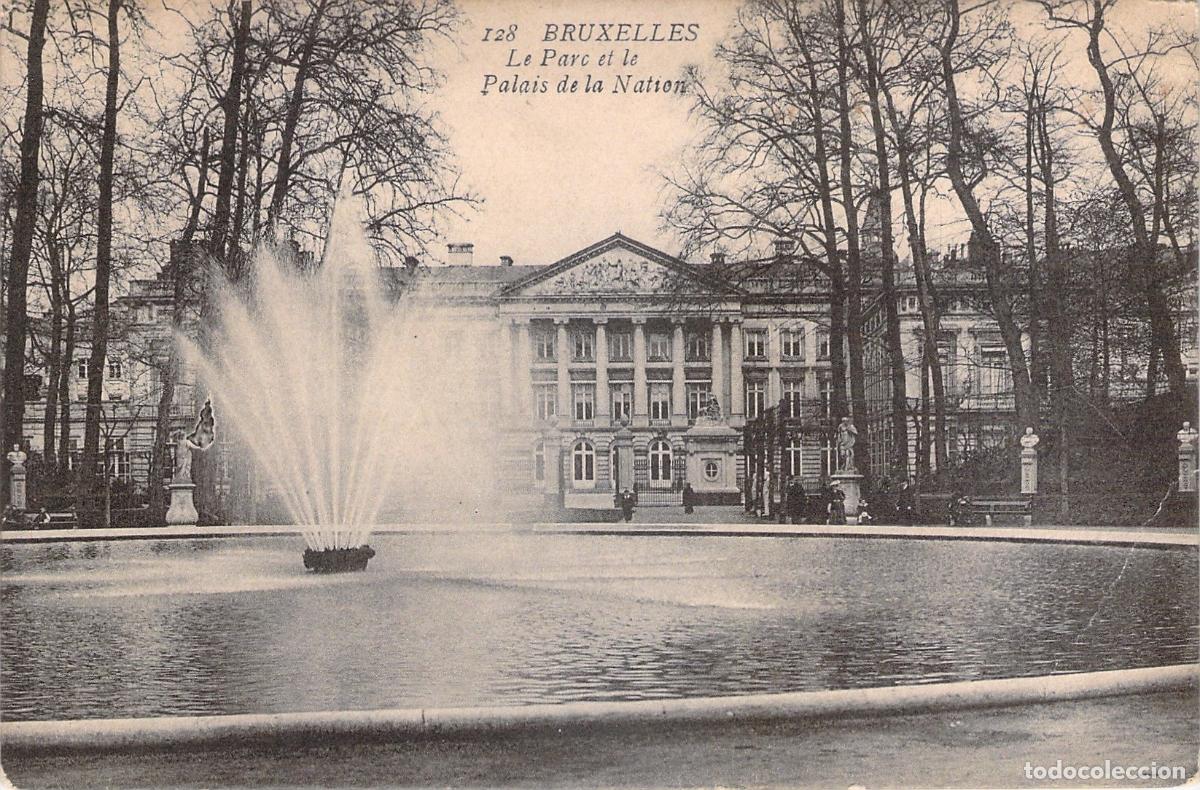Cartoline: Postal de Bruselas, El Parque y el Palacio de la Naci&oacute;n