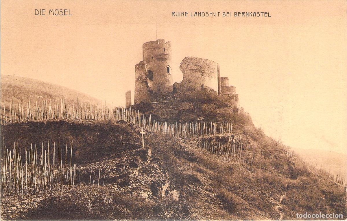 Postales: Postal de las ruinas del castillo de Landshut en Bernkastel, Alemania