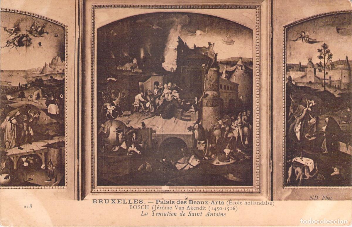 Cartoline: Postal de La Tentaci&oacute;n de San Antonio de Hieronymus Bosch en Bruselas