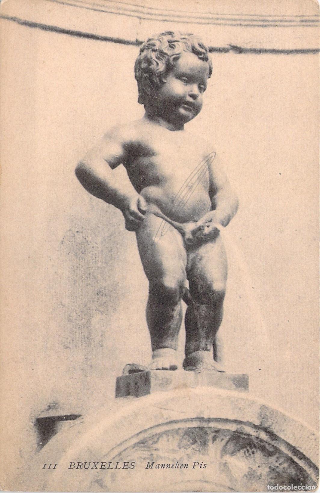 Postales: Postal de la estatua Manneken Pis en Bruselas