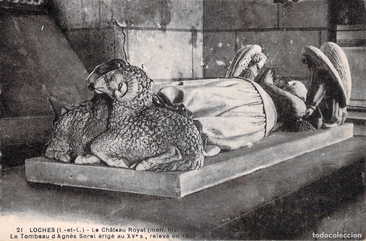 Postales: Postal del sepulcro de Agn&egrave;s Sorel en el Castillo Real de Loches