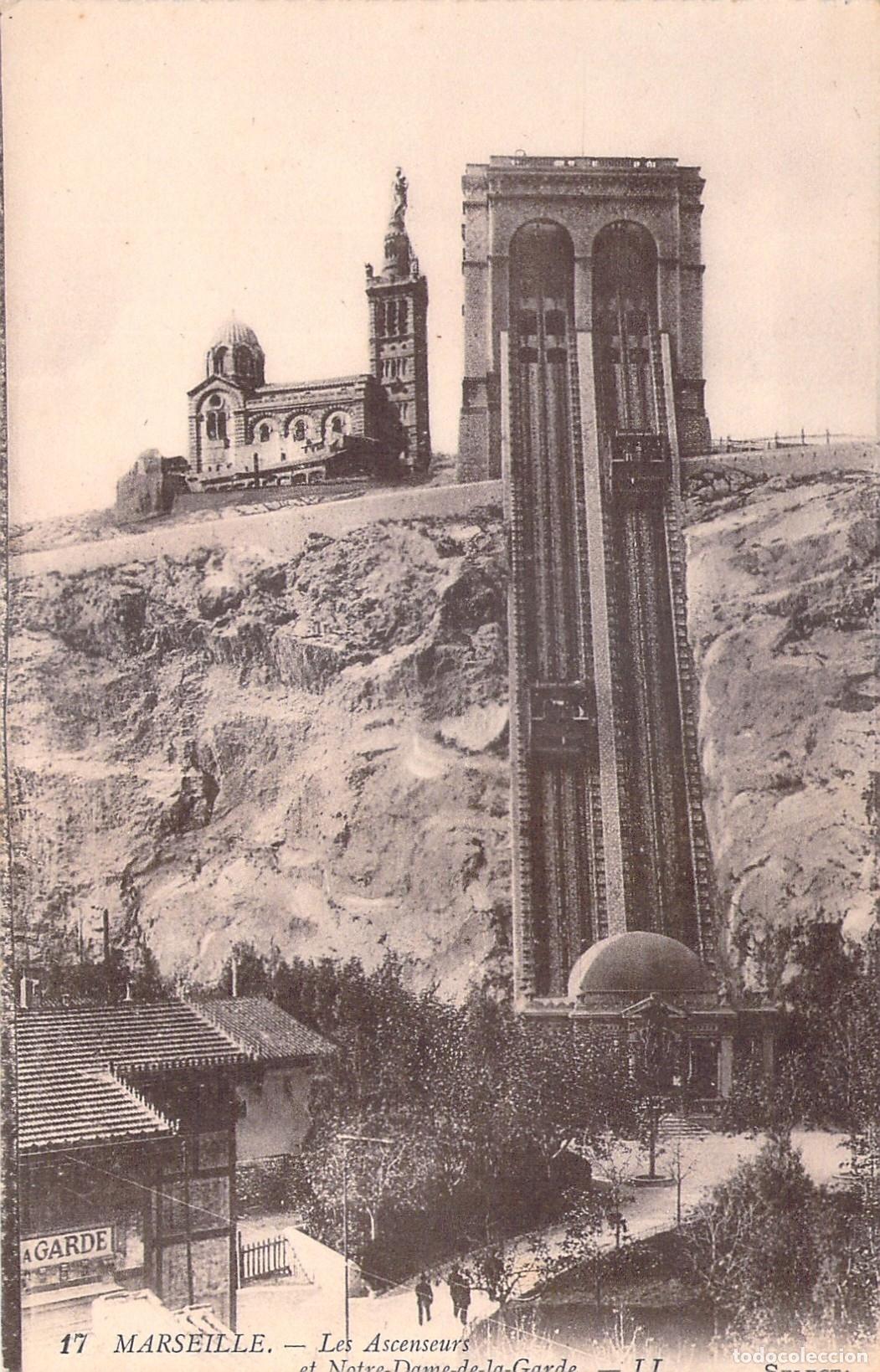 Postais: Postal de Marsella: Funicular y Notre-Dame de la Garde