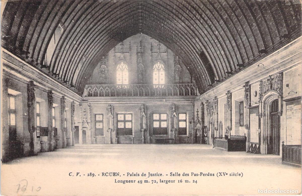 Postales: Postal de la Salle des Pas-Perdus en el Palacio de Justicia de Rouen