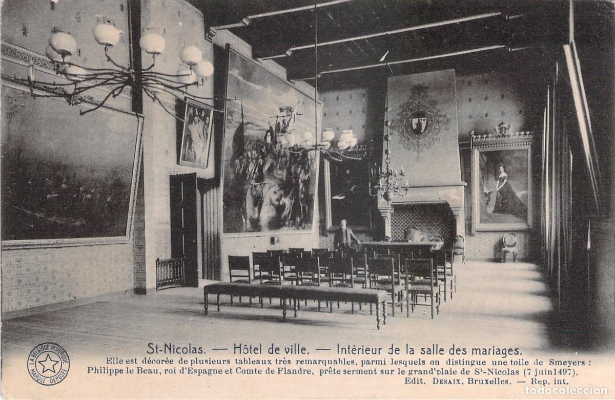 Postales: Postal del Ayuntamiento de Sint-Niklaas, B&eacute;lgica
