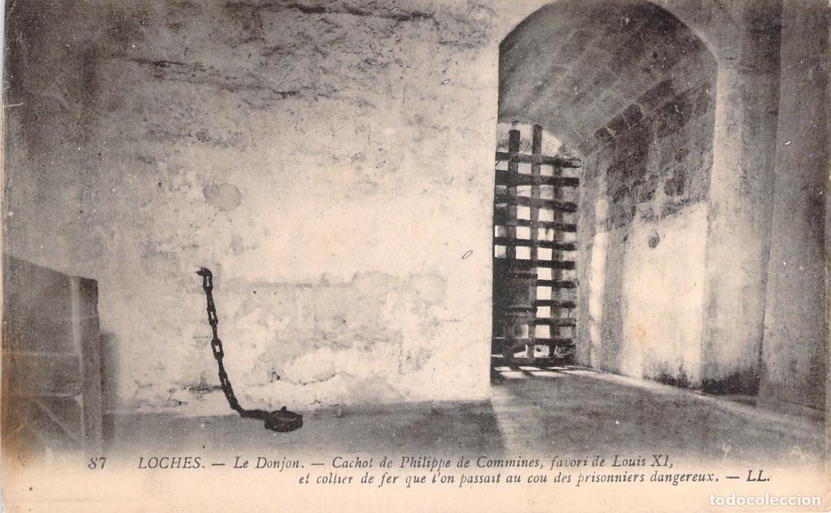 Postales: Postal de la Celda de Felipe de Commines en el Castillo de Loches, Francia