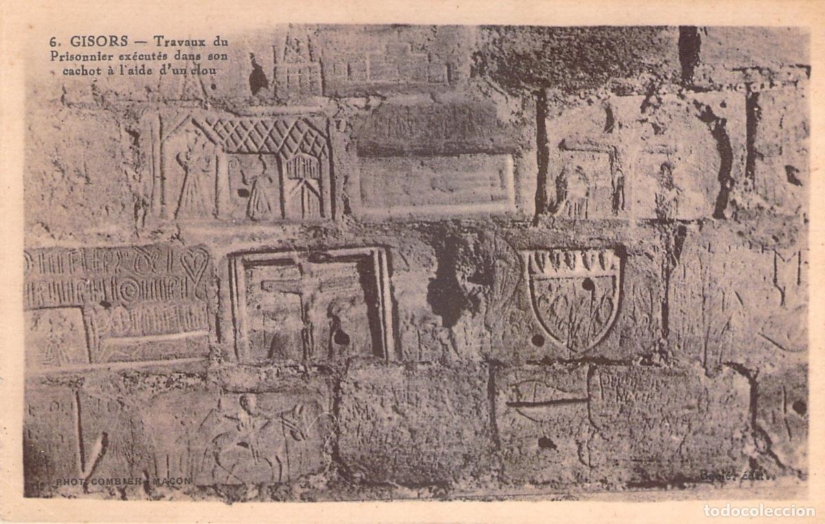 Postales: Postal de Gisors - Grabados del prisionero en el castillo