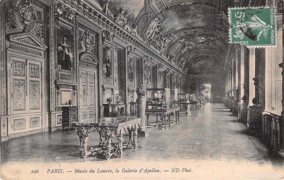 Cartoline: Postal Museo del Louvre Galer&iacute;a de Apolo Francia