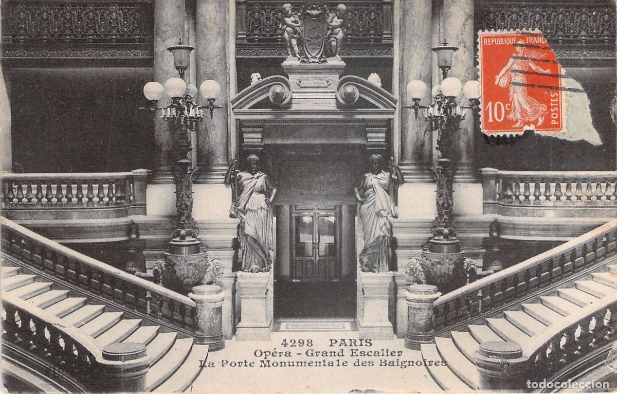 Postales: Postal de la Gran Escalera de la &Oacute;pera Garnier en Par&iacute;s - Foto 1