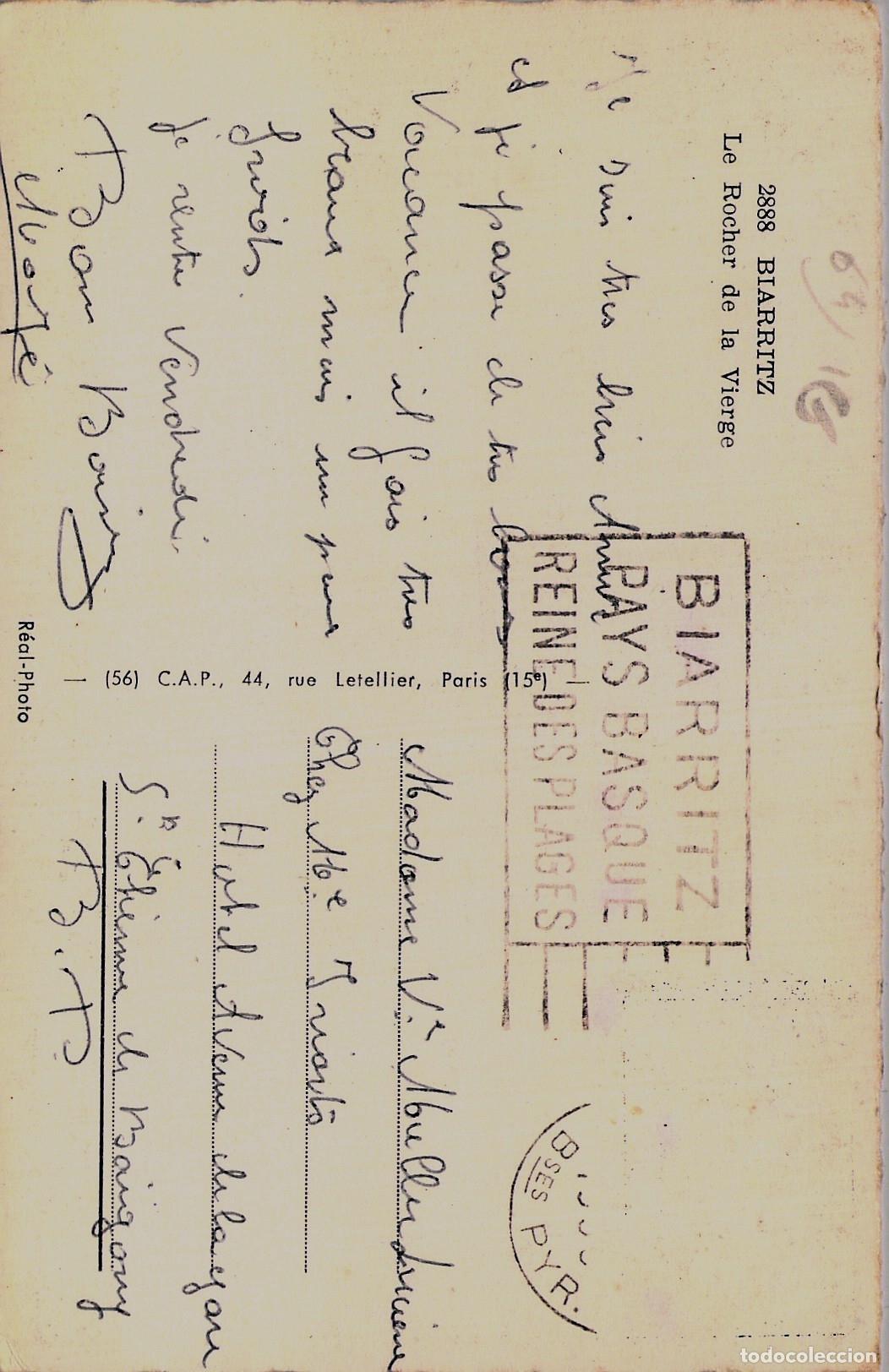 Postales: Postal de Biarritz Le Rocher de la Vierge - Foto 2