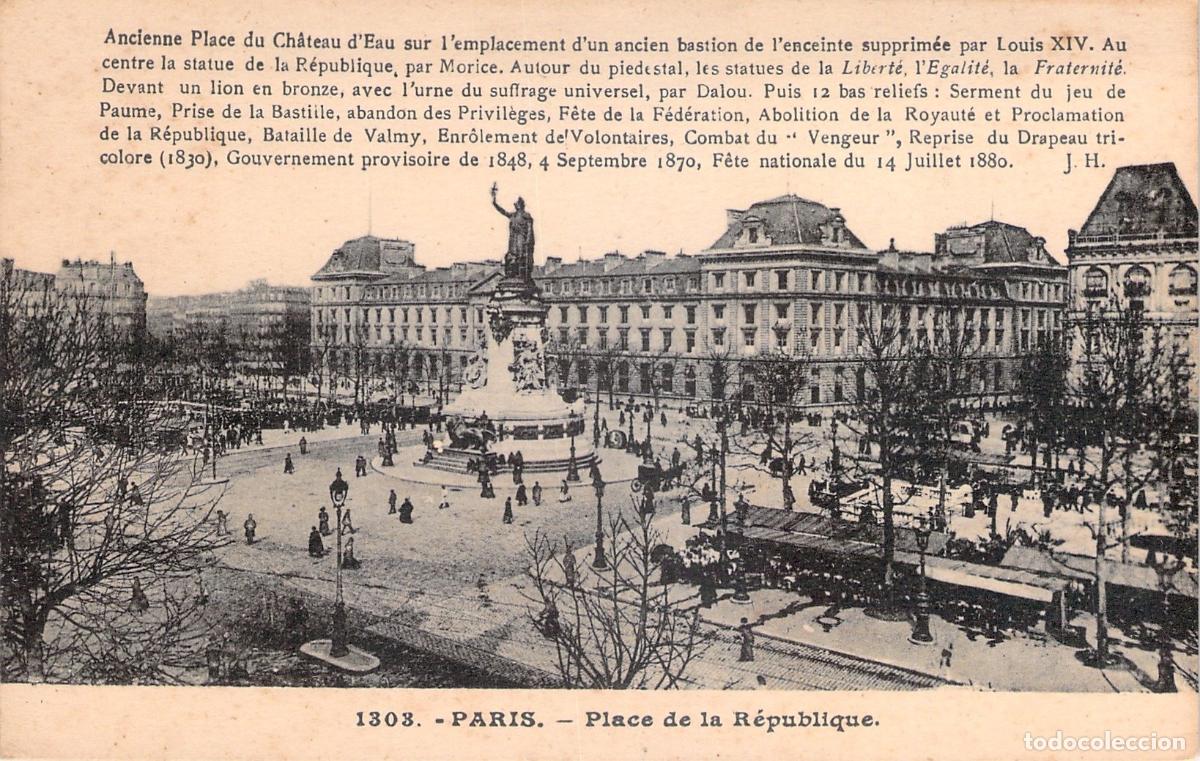 Postales: Postal de Place de la R&eacute;publique en Par&iacute;s, Francia