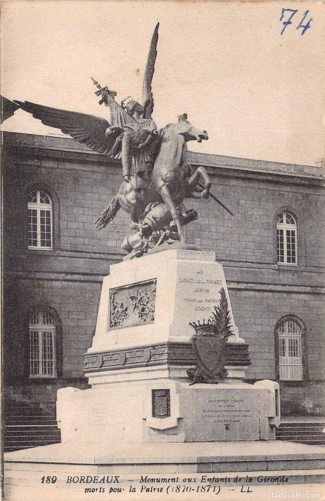 Postales: Postal de Bordeaux Monumento a los Ni&ntilde;os de la Gironda