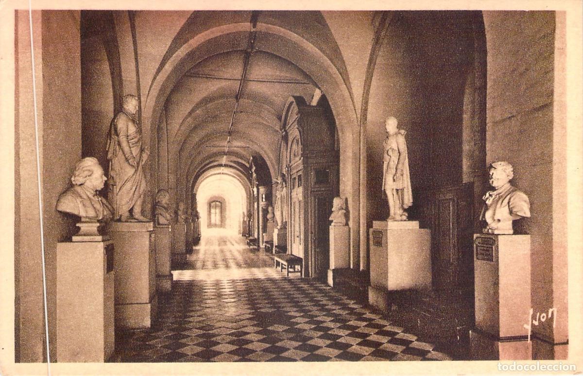 Postales: Postal del Palacio de Versalles Galer&iacute;a de las Estatuas en Francia
