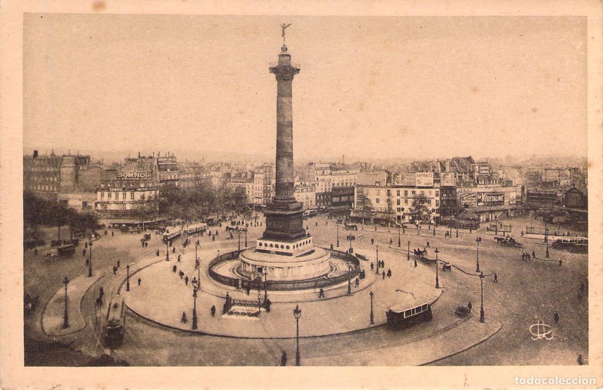 Postales: Postal de la Place de la Bastille en Par&iacute;s