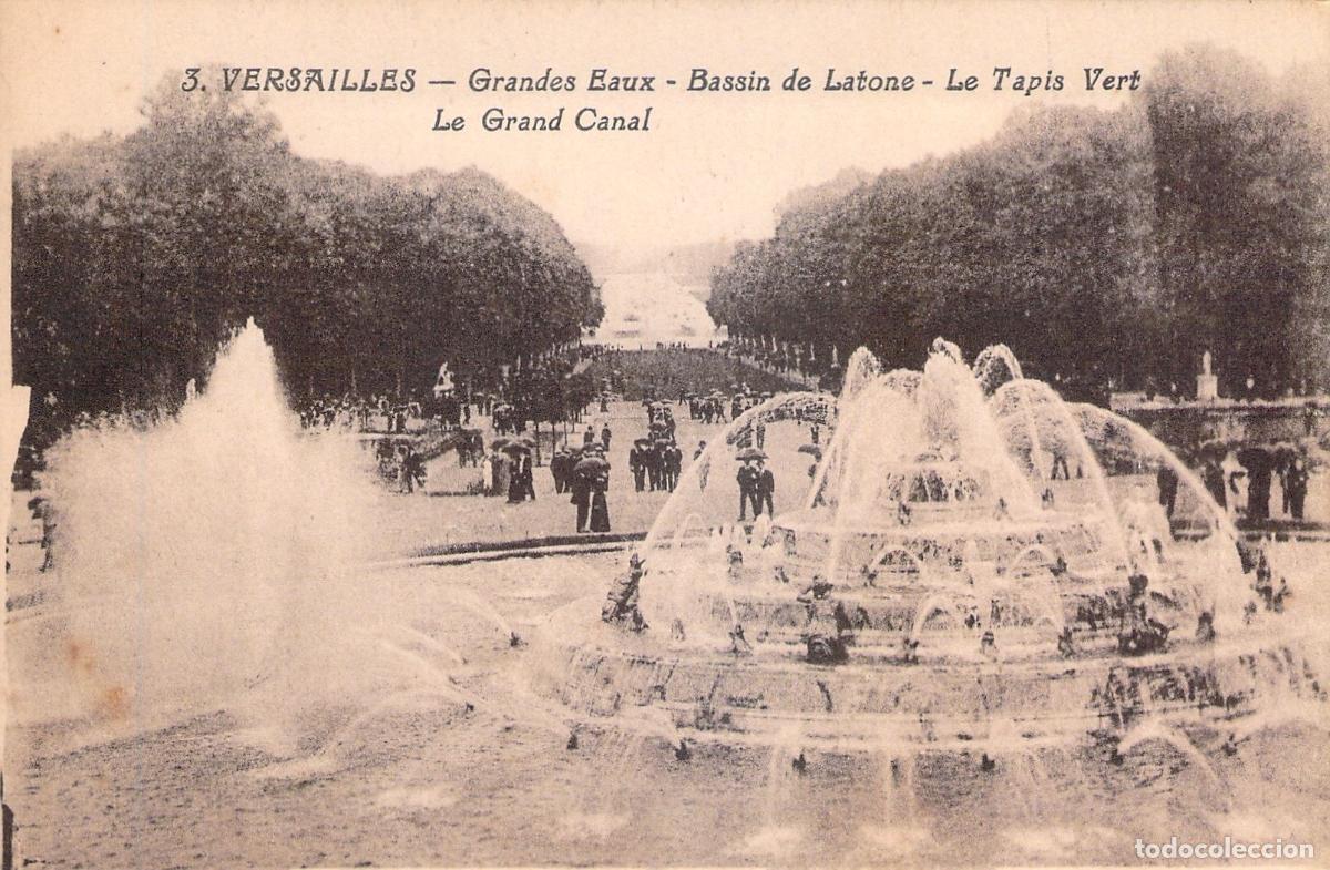 Postales: Postal de los jardines y fuentes del Palacio de Versalles