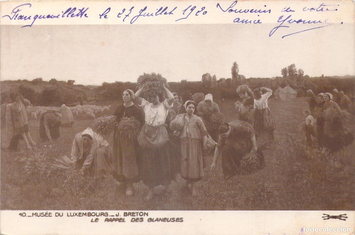 Postales: Postal de El Reclamo de las Espigadoras de Jules Breton