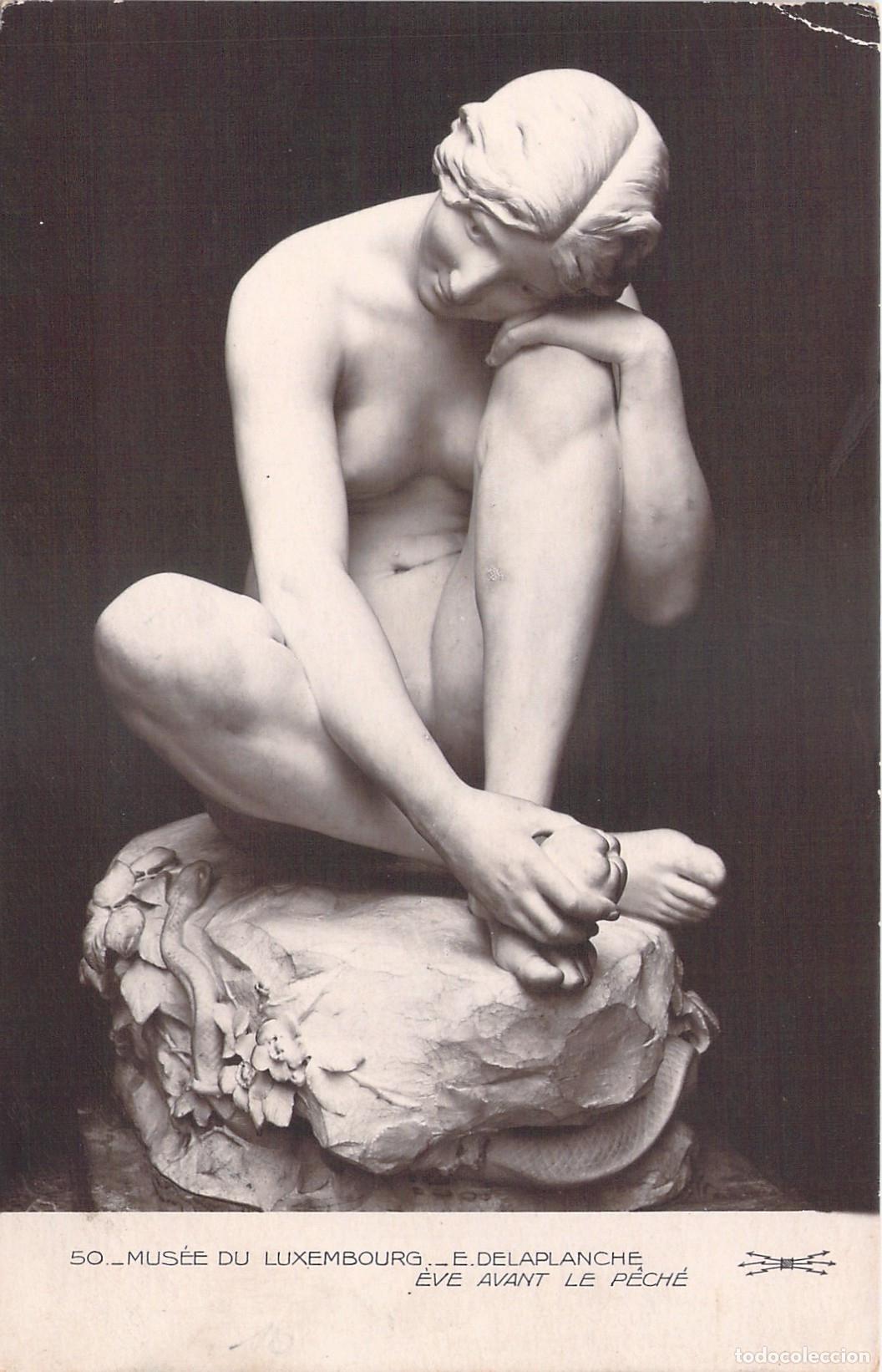 Postais: Postal de la escultura Eva antes del pecado en el Museo del Luxemburgo
