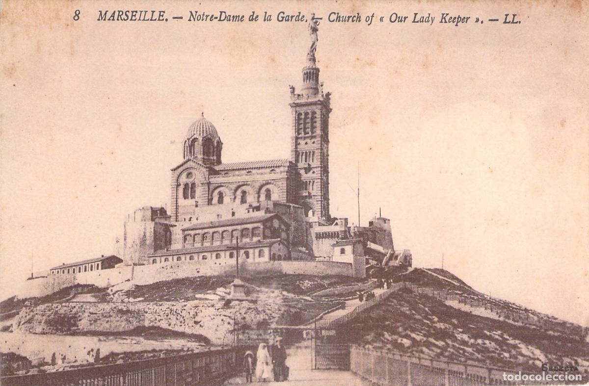 Postais: Postal de la Bas&iacute;lica de Notre-Dame de la Garde en Marsella, Francia