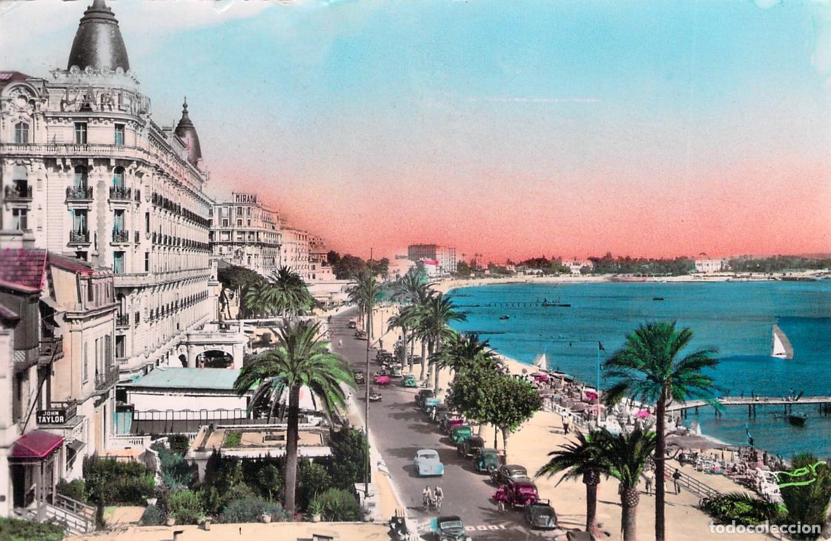 Postales: Postal de Cannes, La Croisette y el Hotel Carlton en Francia