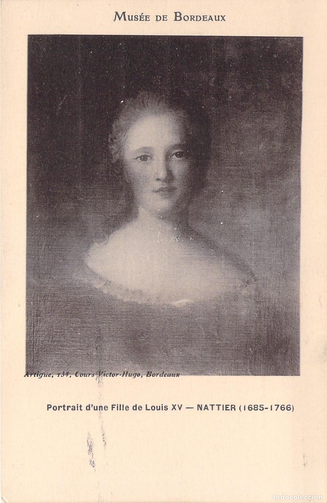 Cartes Postales: Postal del Museo de Burdeos: Retrato de una hija de Luis XV por Nattier