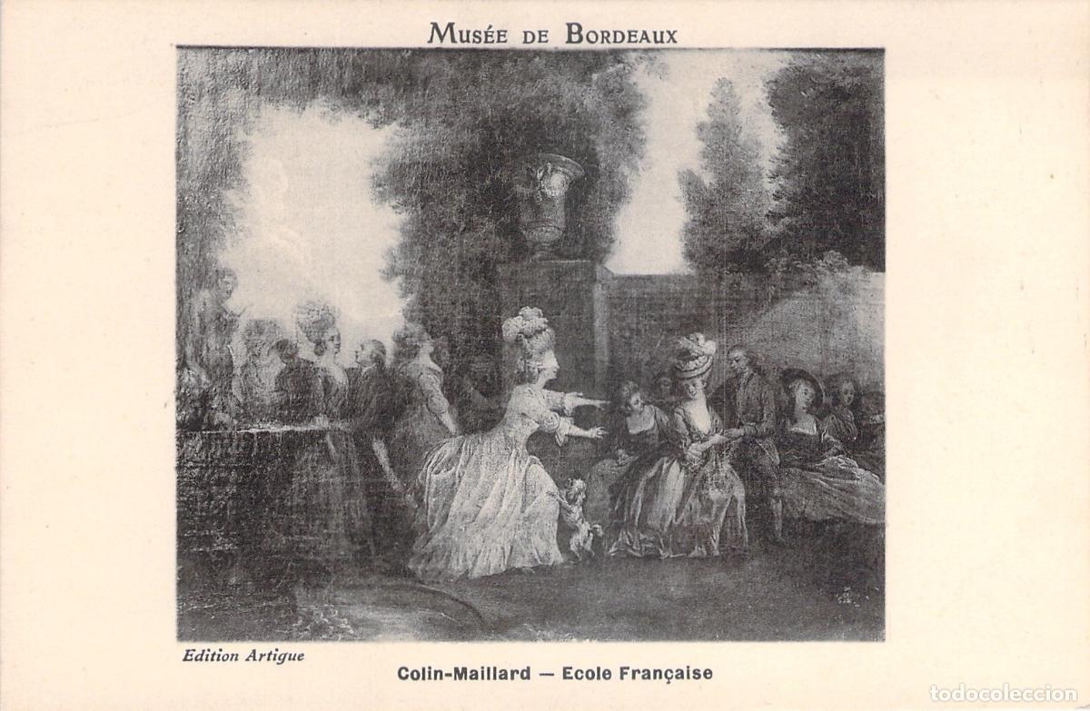 Postales: Postal del Museo de Bordeaux: Colin-Maillard Escuela Francesa