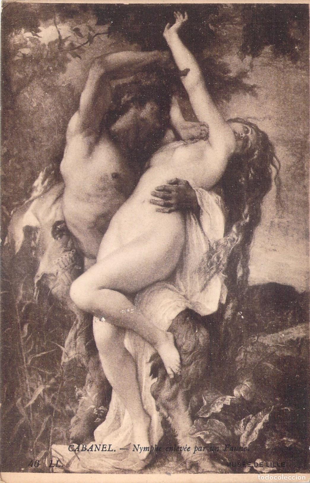 Postales: Postal de la obra Nymphe enlev&eacute;e par un Faune de Alexandre Cabanel