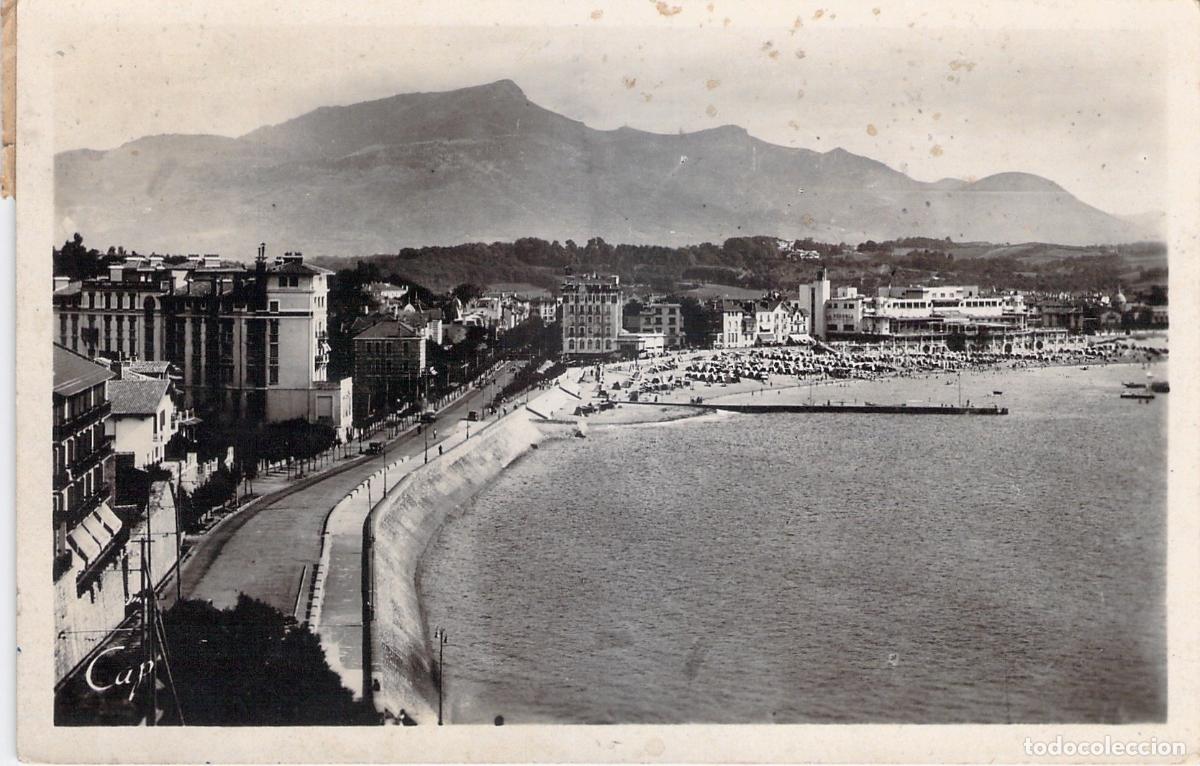 Postais: Postal de Saint-Jean-de-Luz, vista de la playa y el monte Rhune