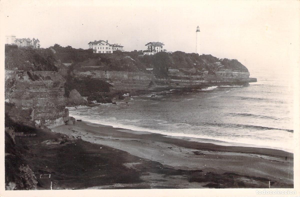 Postais: Postal de la Playa Chambre d'Amour y el Faro de Biarritz